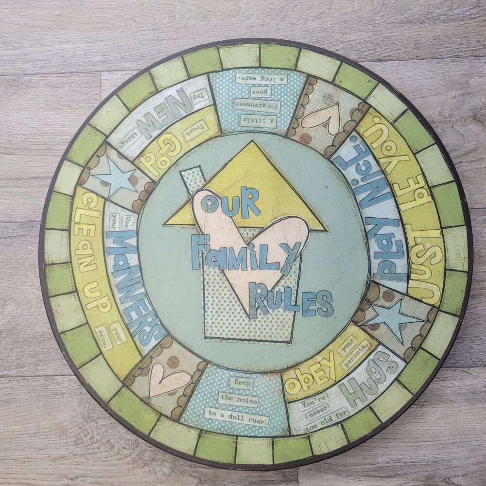 Demdaco Our Family Rules Lazy Susan 16"